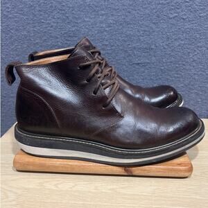 John Varvatos Mens Chukka Boots Distressed Leather Finish Brown Size 10M